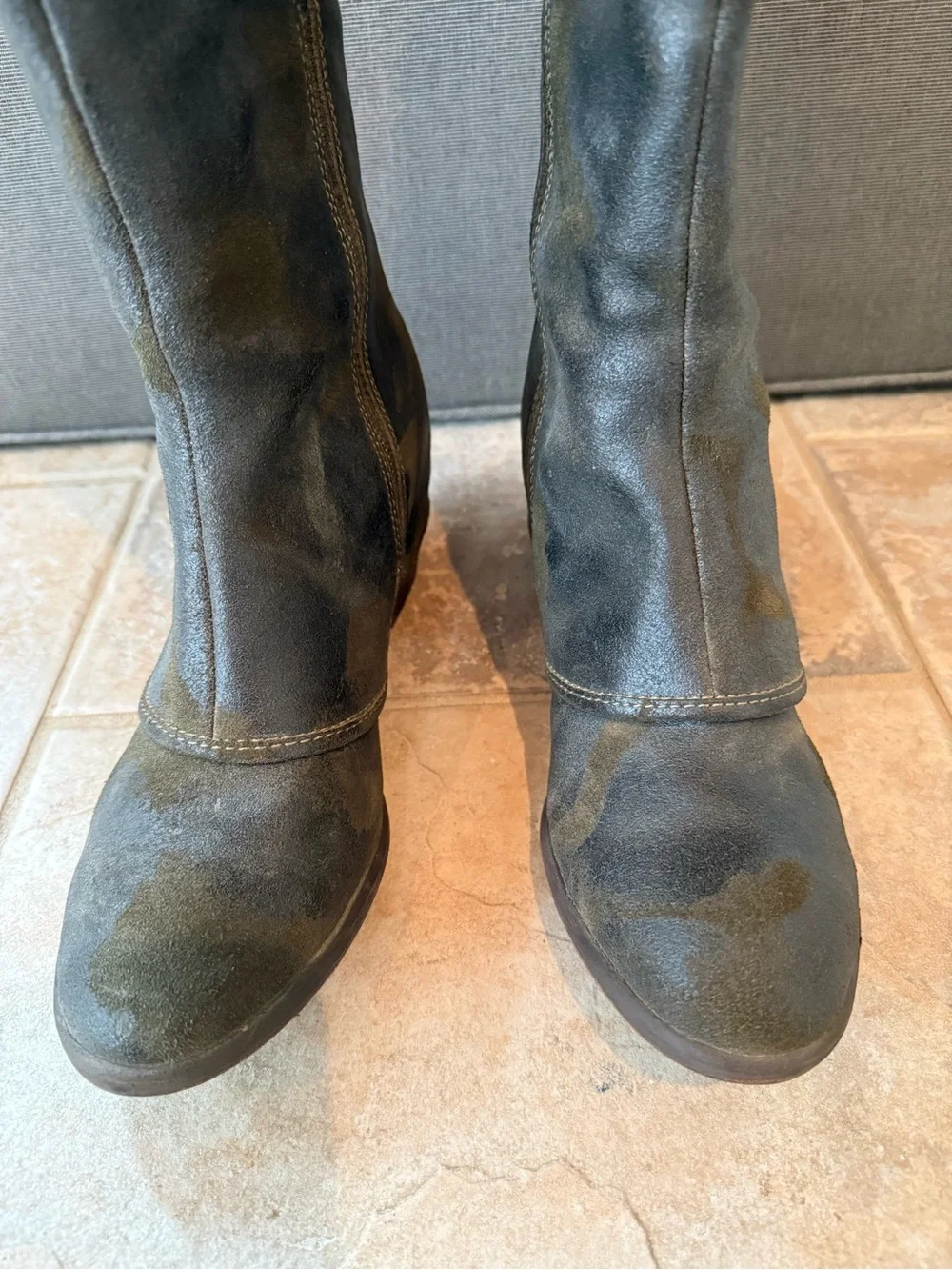 Donald J. Pliner Olive Green Camo Boots